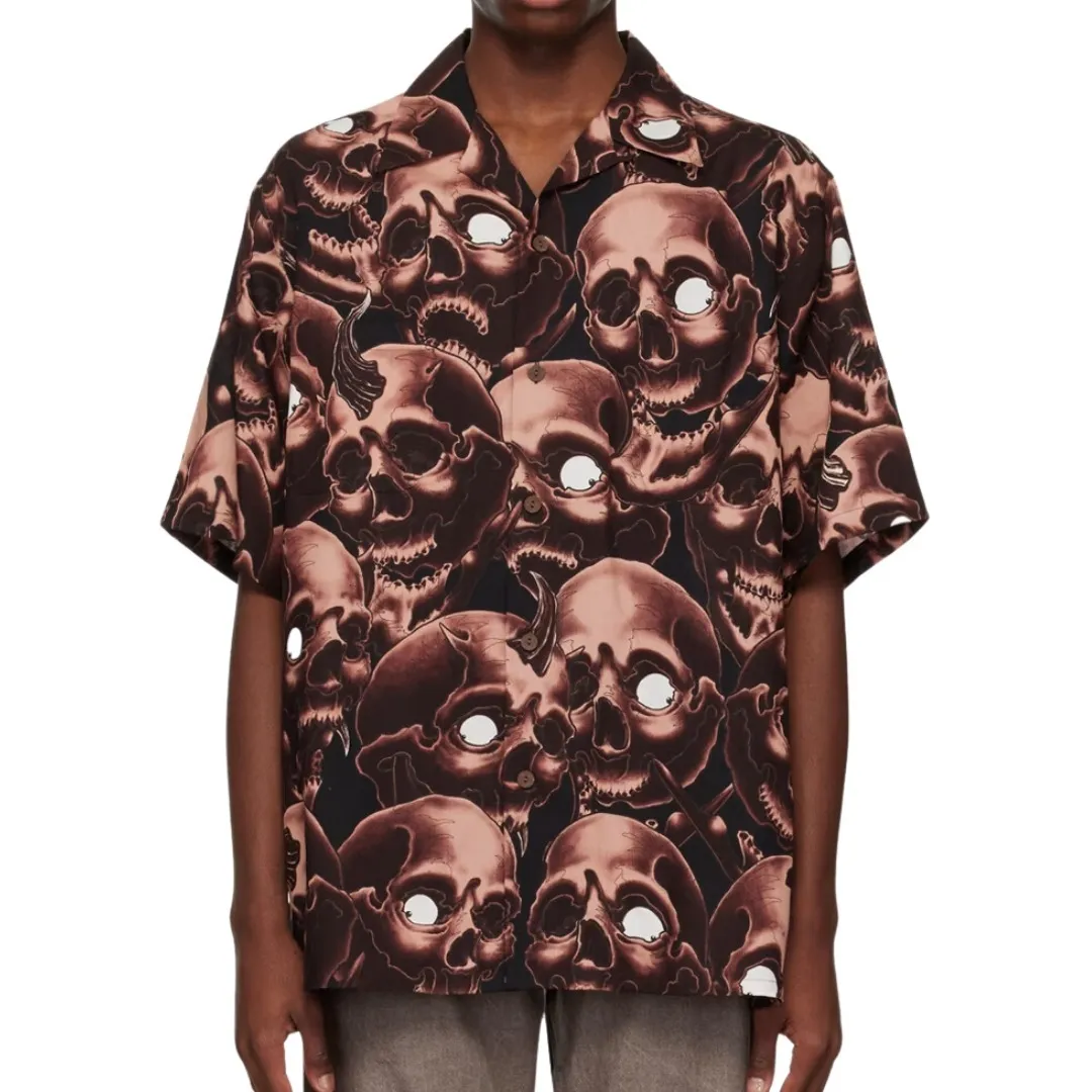 WACKO MARIA  |Skull Short Sleeves Front Button Shirts