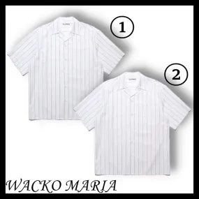 WACKO MARIA  |Stripes Street Style Long Sleeves Plain Cotton Front Button