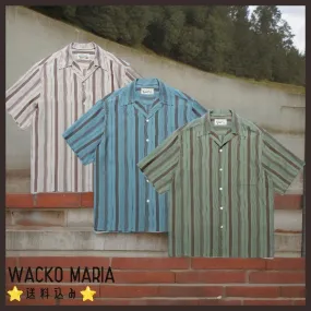 WACKO MARIA  |Stripes Unisex Street Style Plain Short Sleeves Logo