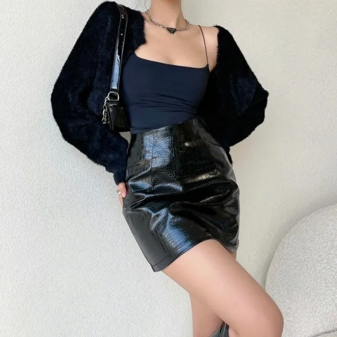 WALRENDE FAUX LEATHER SKIRT