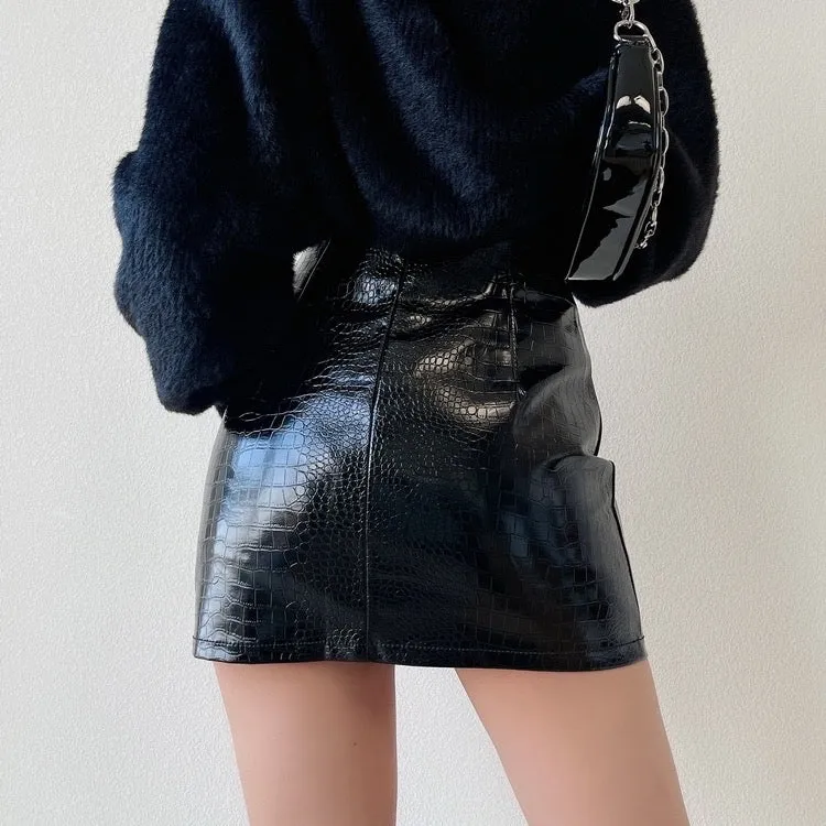 WALRENDE FAUX LEATHER SKIRT