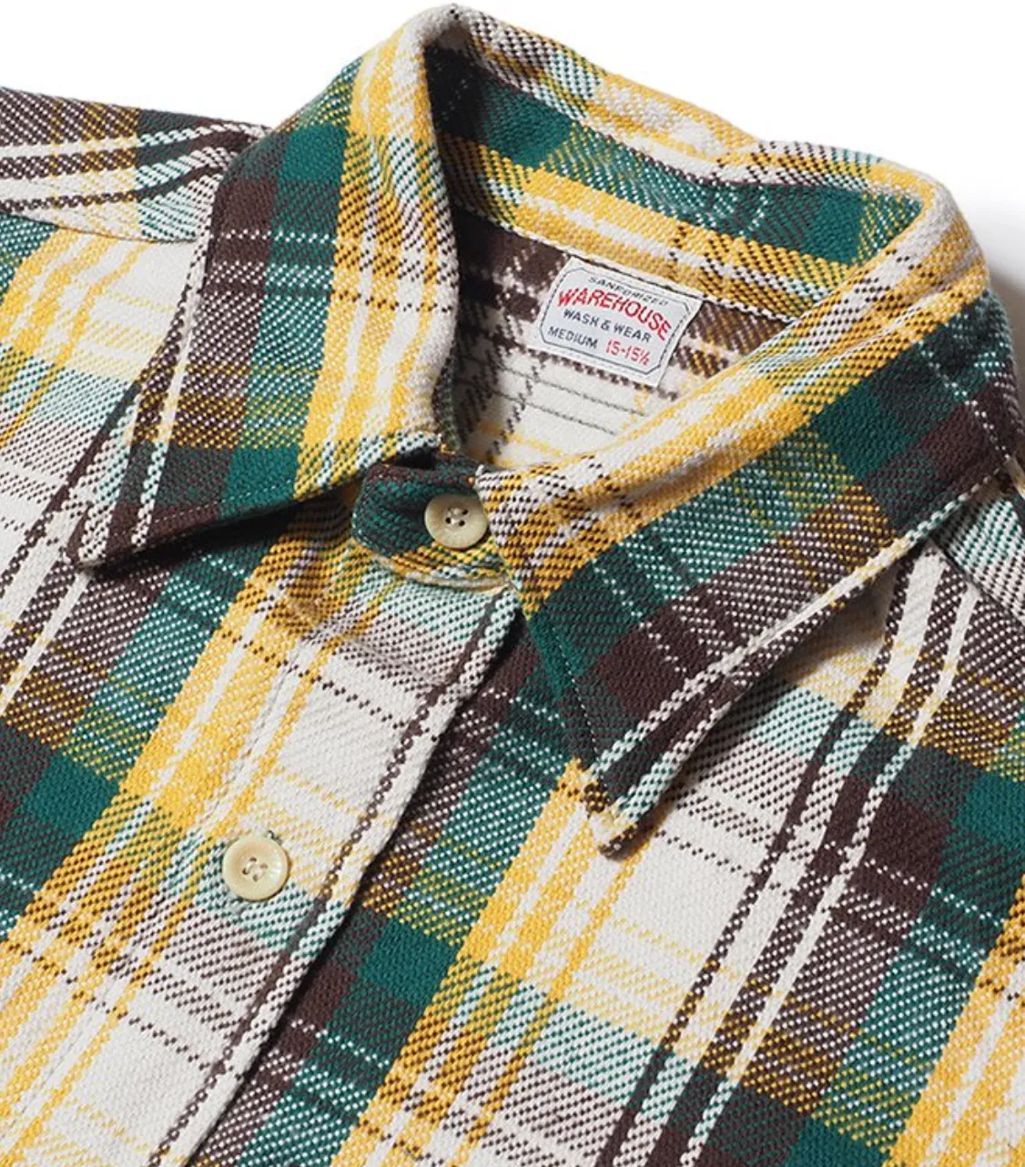 Warehouse & Co. Lot 3104 Flannel Shirts - Green One Wash