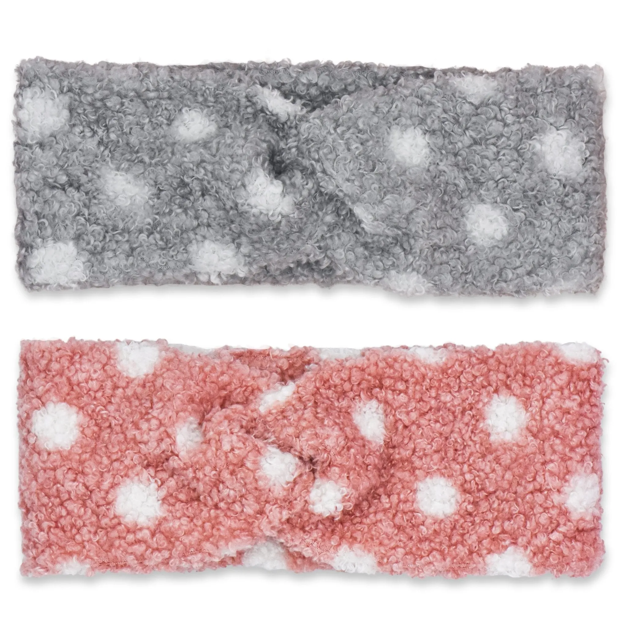 Wide Criss Cross Sherpa Headbands - 2 Pack