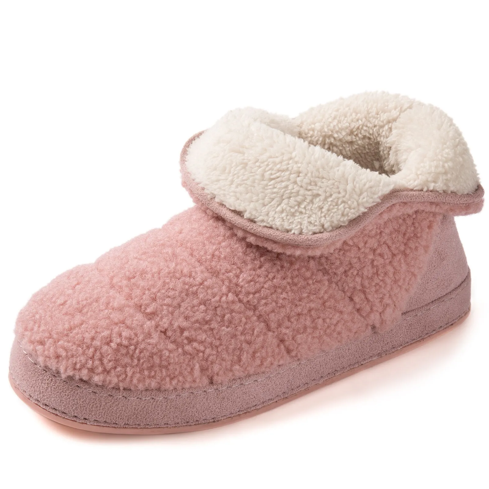 Women's Fuzzy Fleece House Bootie Ladies' Memory Foam Slipper