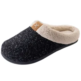 Women's Sherpa Collar Memory Foam Clog Slippers