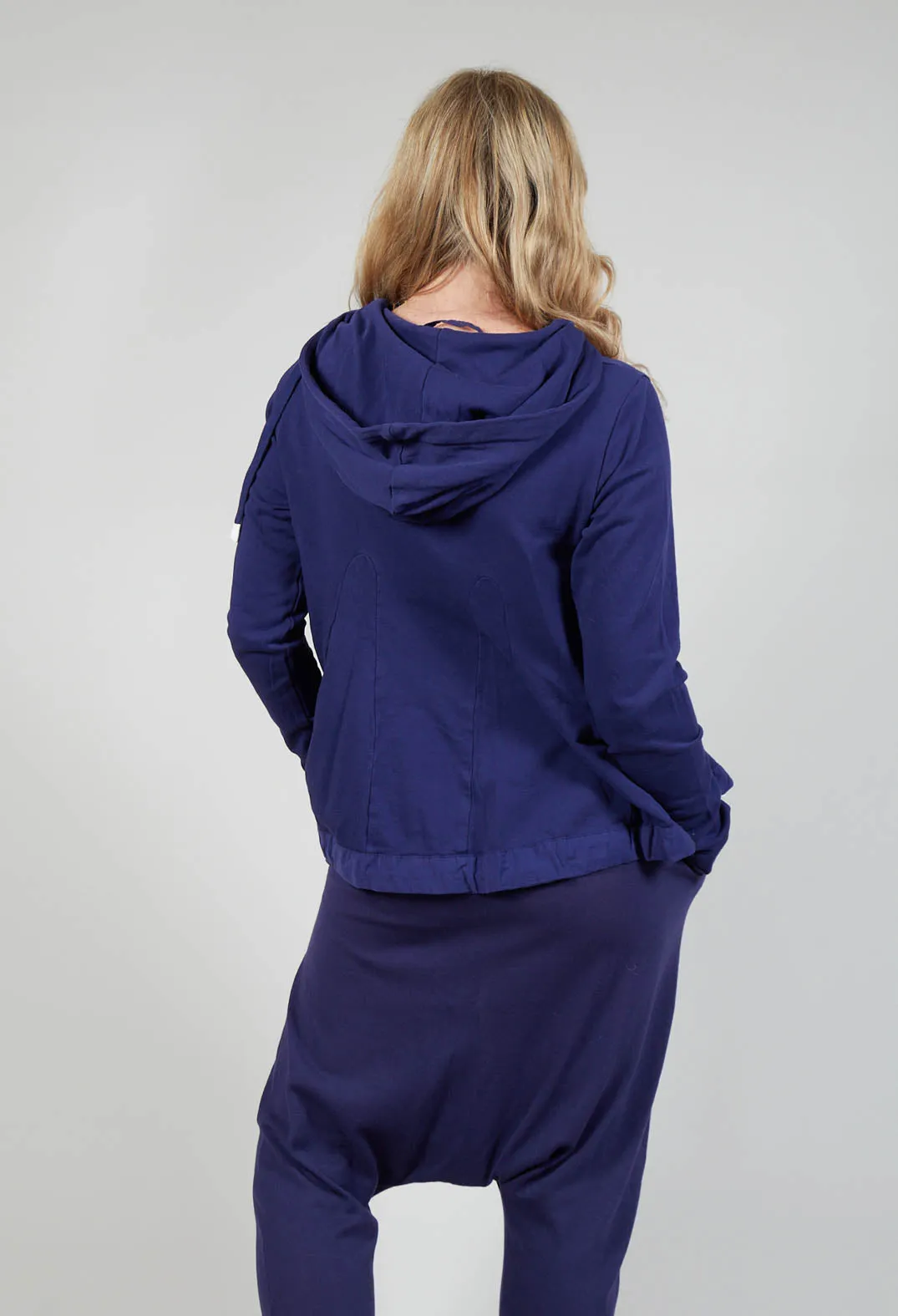 Zip Through Hooded Jacket in Azur